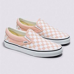 Vans Checkerboard Pink Slip-Ons